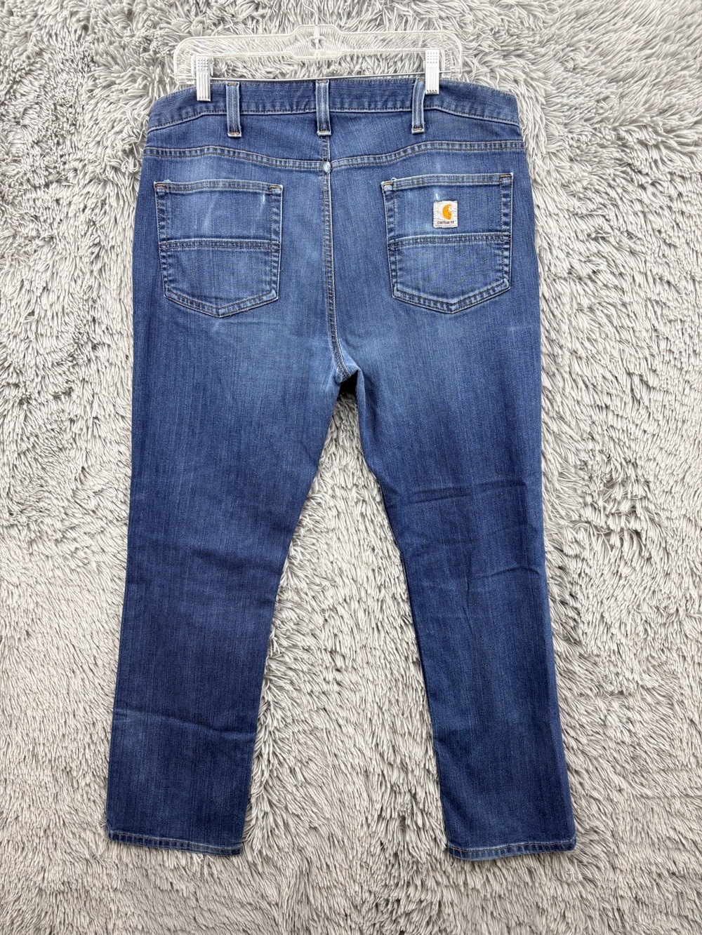 Carhartt Jeans Mens 38 Blue Straight Fit Rugged Flex 100370 Mid Rise